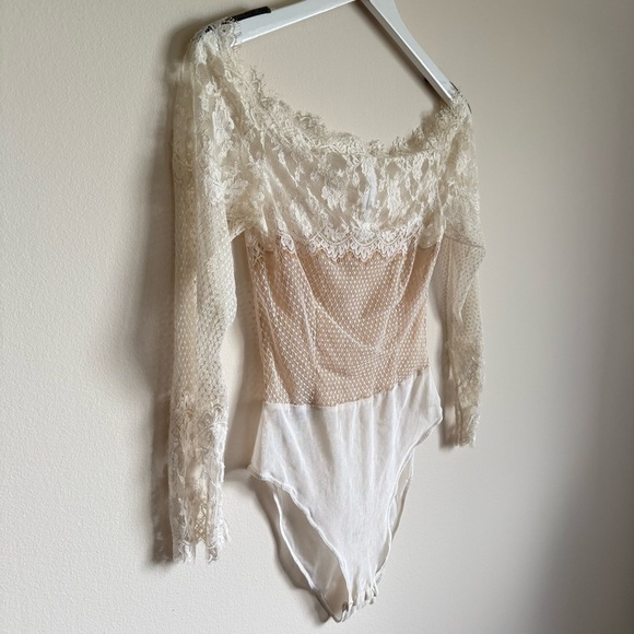 Vintage Jiki Monte-Carlo Creations Women's Bridal Lace Silk Wool Bodysuit S - Picture 6 of 14